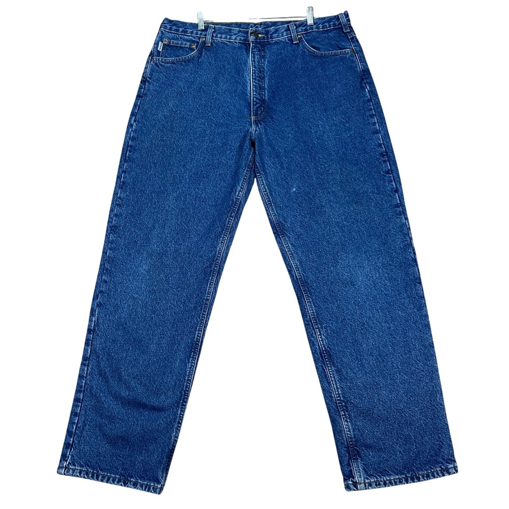 Carhartt Relaxed Fit Flannel Lined Jeans 40x32 Blue‎ Denim Mens B172 DST Relaxed